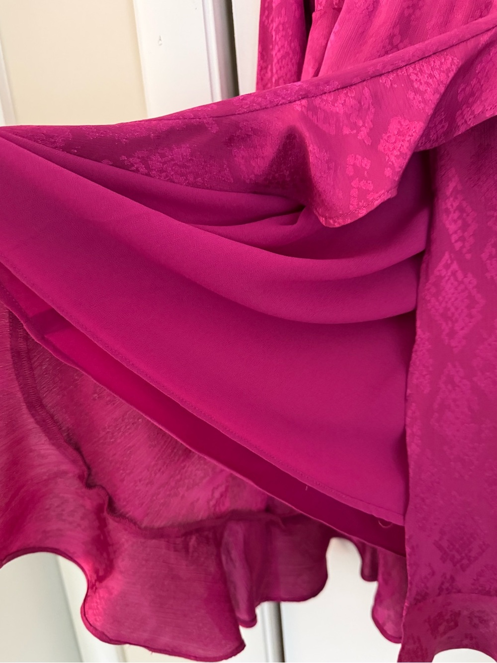 Michael Kors Fuchsia Ruffle Wrap-Like Dress - Picture 5 of 5